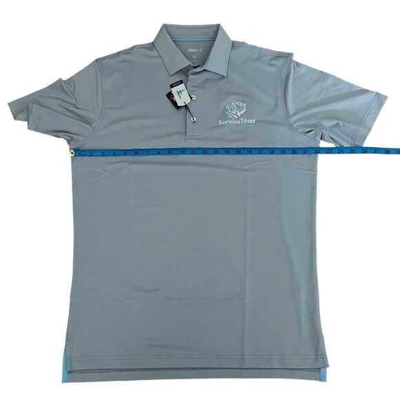 Johnnie-O Polo Shirt Men's T Shirt Light Grey Size M Service Titan MSRP $89 - Picture 2 of 9